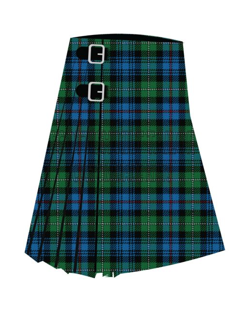Clan Cumbernauld Ancient Premium Tartan Kilt, Green color for Male