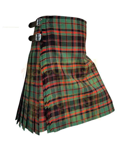 Cumming Hunting Ancient Tartan Kilt, Green color for Male