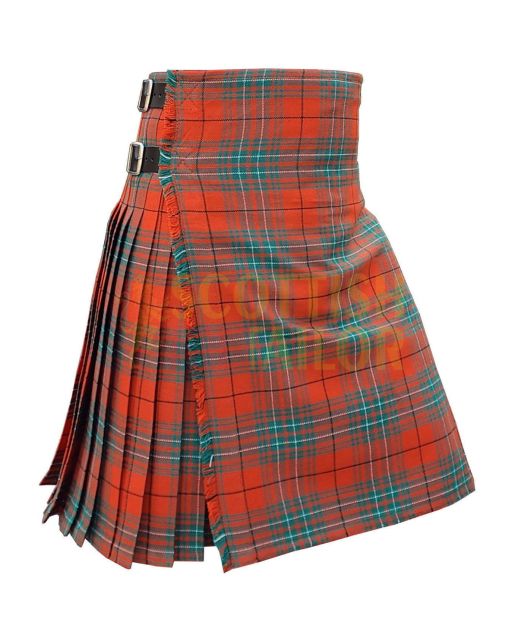 Cumming Or Comyn Tartan Kilt, Orange color for Male