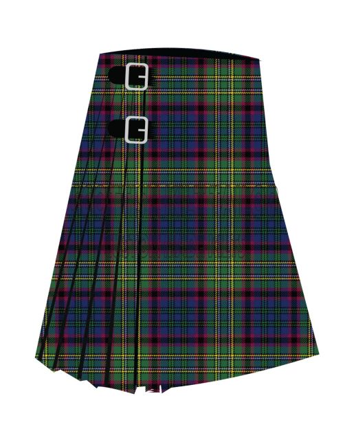 Clan Cunningham Hunting Modern Premium Tartan Kilt, Green color for Male