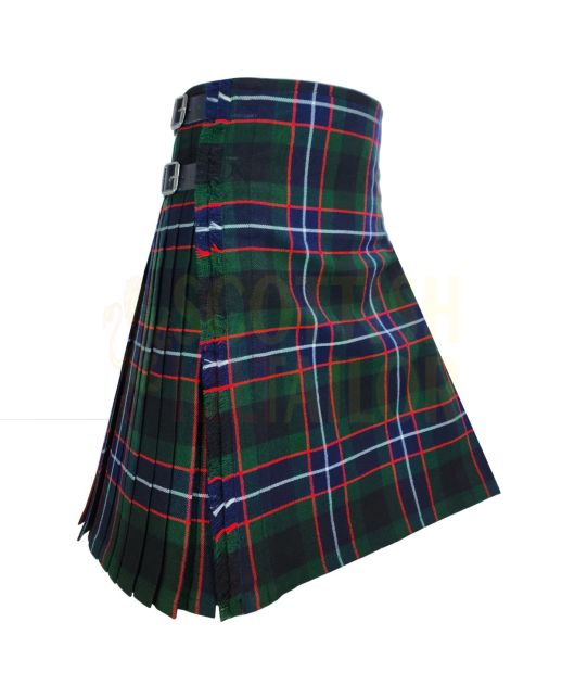 Custom Made Green Navy Black Tartan Kilt, Black color for Male