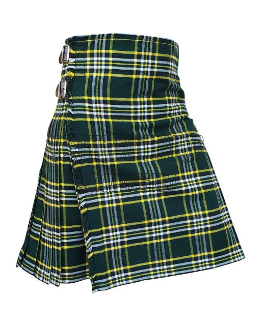 Dark Irish Green Tartan Kilt, Green color for Male