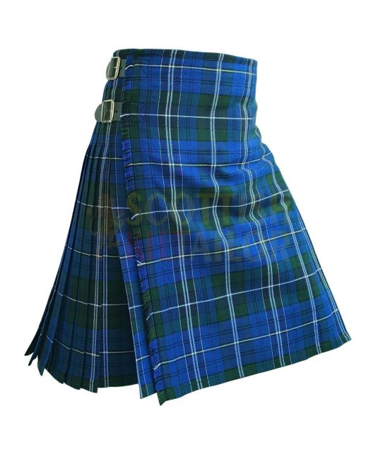 Davies of Wales Tartan Kilt, Blue color for Male