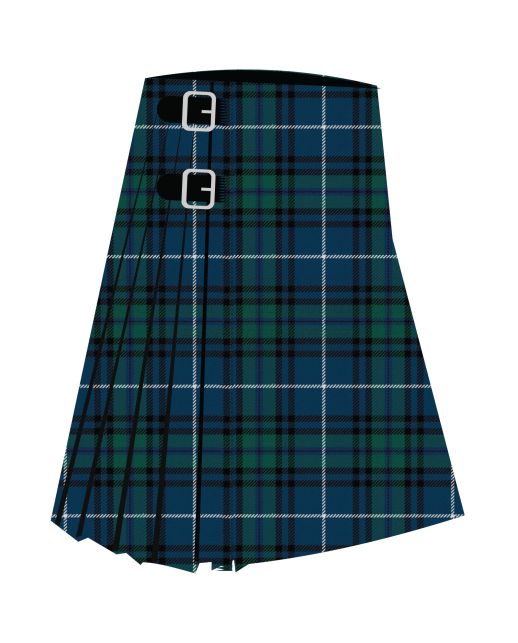 Dollar Academy Green Modern Tartan Kilt