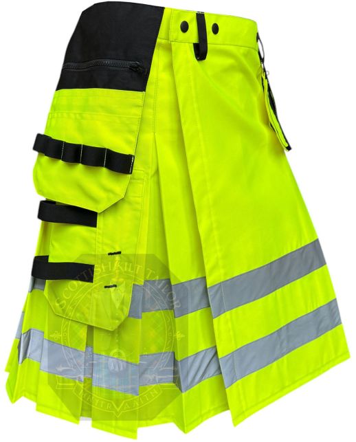 Fluorescent Firefighter Working Kilt - Scottish Kilts For Men