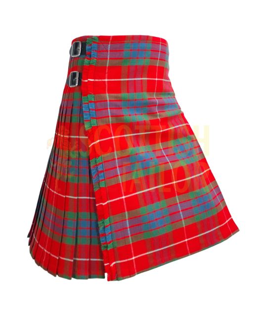 Fraser Red Ancient Tartan Kilt, Red color for Male