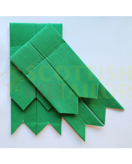Green Cotton Kilt Flashes, Green color for Male