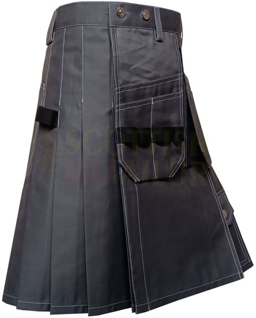 Grey Work wear Utility kilt for Working Men, Gray color for Male
