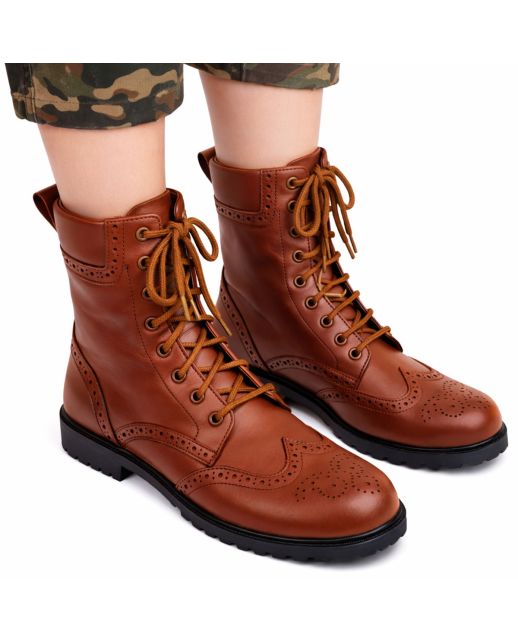 Half Long Brown Ghillie Brogue Kilt Boots, Brown color for Male