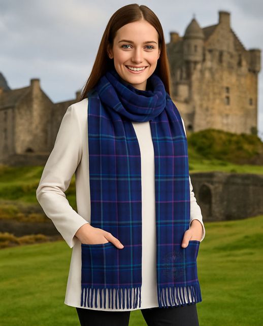 Handmade Clan Tartan Pocket Scarf Shawl