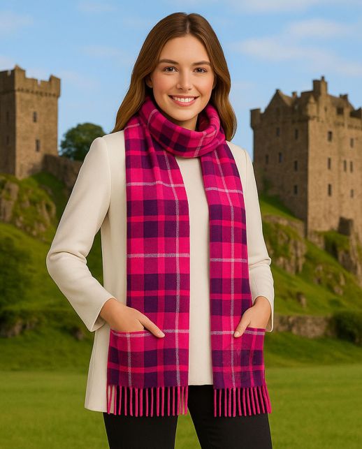 Highland Clan Tartan Pocket Scarf Shawl