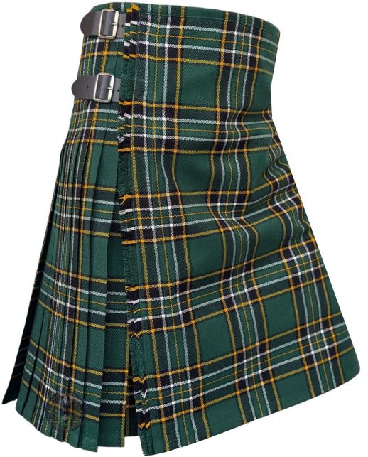 Irish National Tartan Kilt, Green color for Male