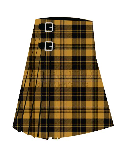 Justus Black and Gold Tartan Kilt