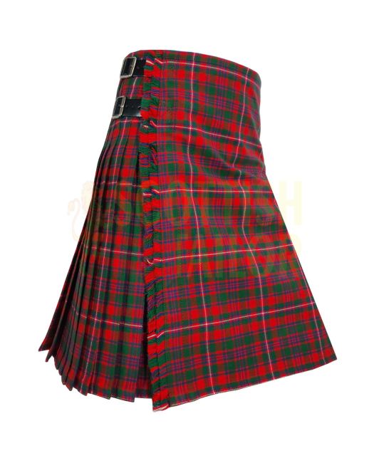 Mackinnon Red Modern Tartan Kilt, Red color for Male