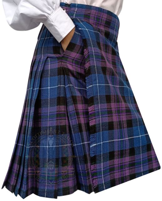 Pride of Scotland Tartan Kilt With Two Slash Pockets, Purple color for Male