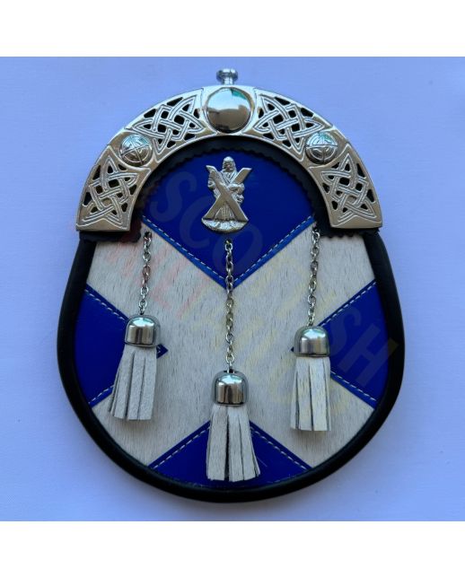 Scotland Flag Full Dress Sporran Chrome Finish