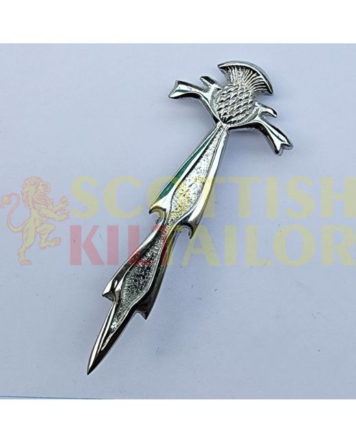 Scottish Highland Silver Kilt Pin, Silver color for Male
