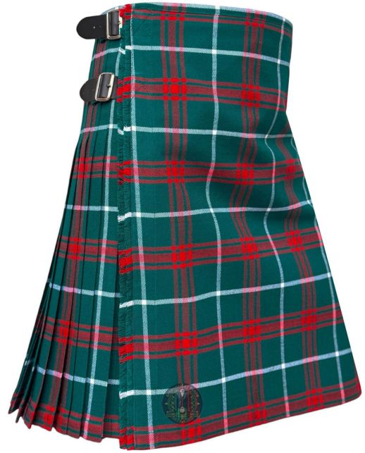 Welsh tartan kilt side buckle detail 8 yard acrylic wool kilt