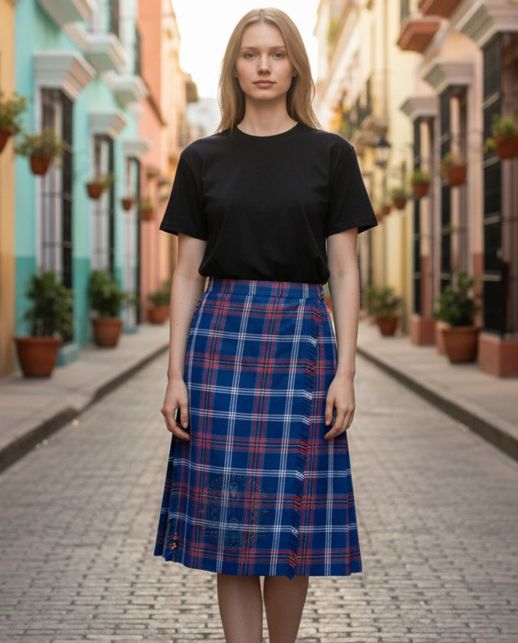 Women Clan Jewish Tartan Kilt - handmade jewish tartan skirt for sale