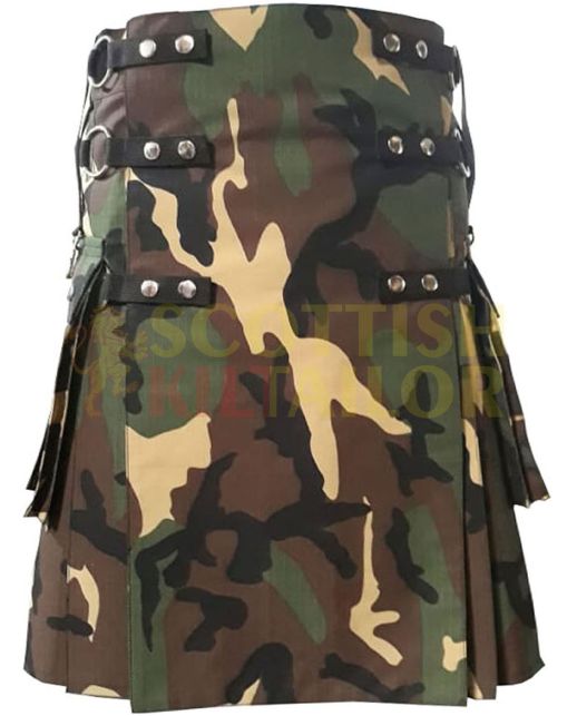 Woodland Camo Fashion Kilt, Multy Color color for Male