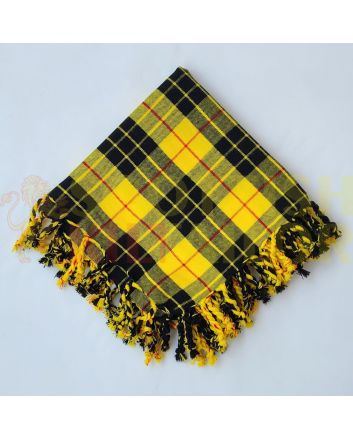 Scottish Traditional MacLeod of Lewis Tartan Kilt Fly plaid, Yellow color for Male