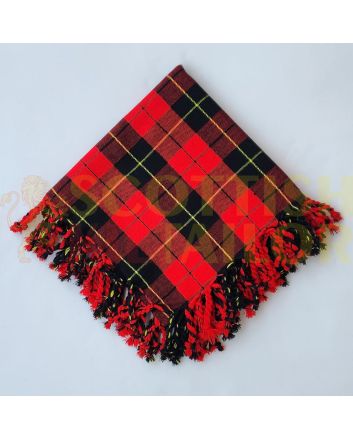Scottish Traditional Wallace Tartan Kilt Fly plaid, Red color for Male
