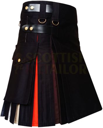 Bear Men Hybrid Kilt, Black color for Male