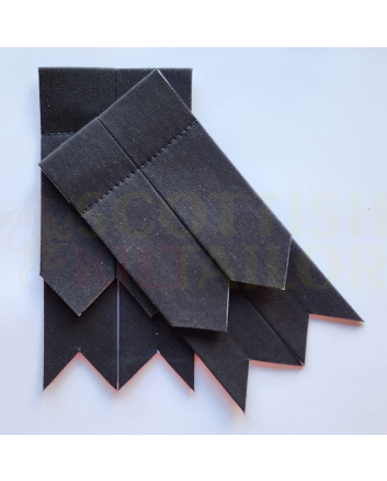 Black Cotton Kilt Flashes, Black color for Male