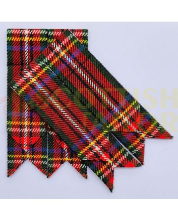 Black Stewart Tartan Kilt Flashes, Black color for Male