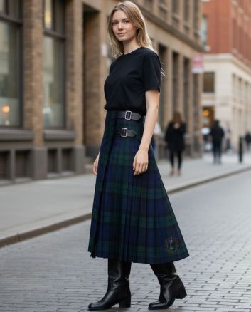 Black Watch Modern Tartan Maxi Skirt