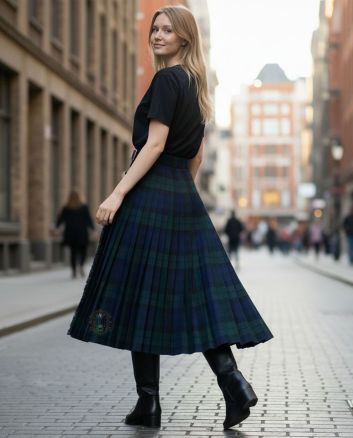 Black Watch Modern Tartan Maxi Skirt