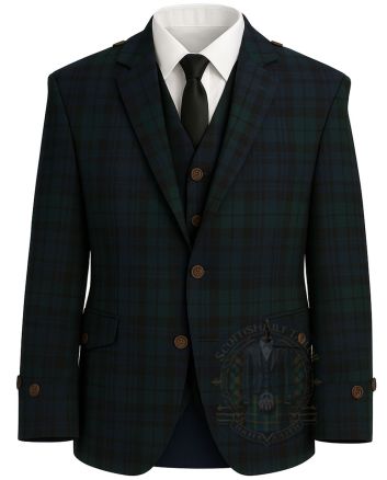 Black Watch Tartan Jacket for Men