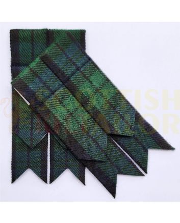Black Watch Tartan Kilt Flashes, Green color for Male