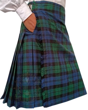 Black Watch Tartan Kilt With Two Slash Pockets