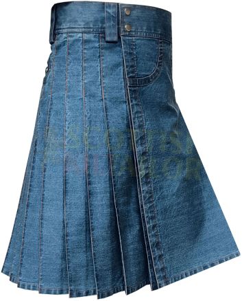 Blue Denim Wash Kilt