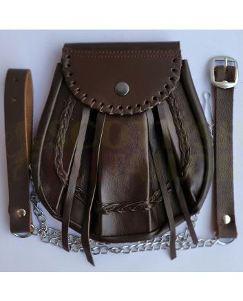 Brown Leather Kilt Sporran For Sale