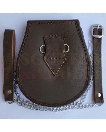 Brown Leather Kilt Sporran For Sale