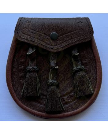 Brown Premium Embossed Leather Sporran