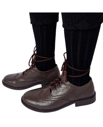 Brown Real Leather Ghillie Brogues Scottish Kilt Shoes