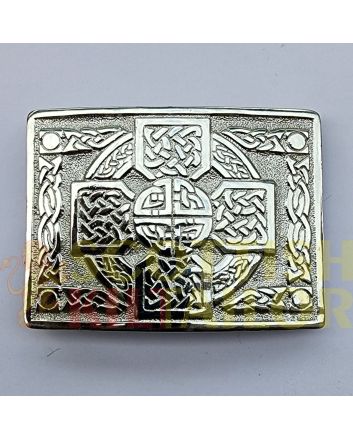 Celtic Cross Silver Kilt Belt Buckle, Silver color for Male
