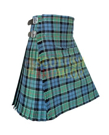 Colquhoun Ancient Premium Tartan Kilt, Green color for Male