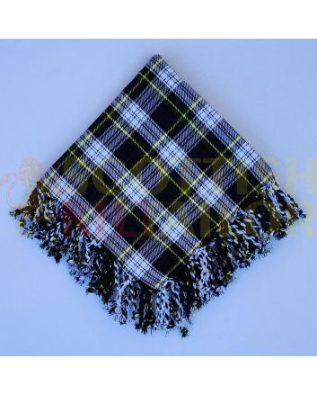 Scottish Traditional Dress Gordon Tartan Kilt Fly plaid, White color for Male