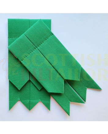 Green Cotton Kilt Flashes, Green color for Male