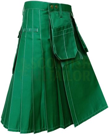 Green Work wear Utility kilt for Working Men, Green color for Male
