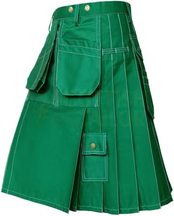 Green Work wear Utility kilt for Working Men, Green color for Male