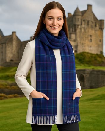 Handmade Clan Tartan Pocket Scarf Shawl