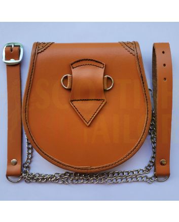 Tan Leather Kilt Sporran For Sale