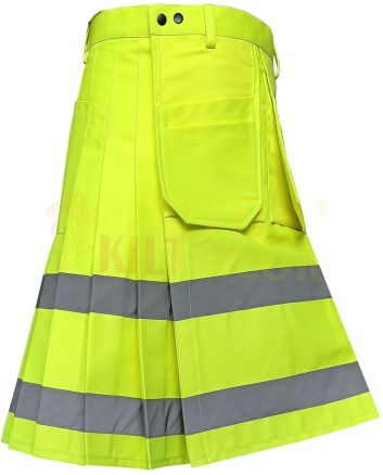 High Visibility Firefighter Kilt Working Men Kilt, Yellow color for Male