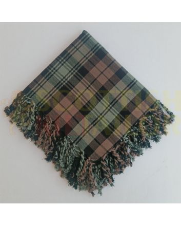 Scottish Traditional Black Watch Weathered Tartan Kilt Fly plaid, Green color for Male