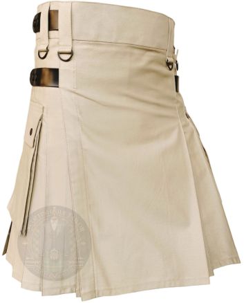 Khaki Utility Deluxe Kilt Leather Strap, Khaki color for Male